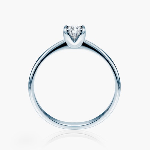 Pierścionek zaręczynowy SAVICKI: białe złoto, biały szafir